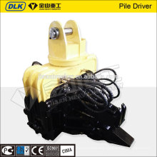 Excavator pile driving equipment, hydraulic vibratory pile hammer